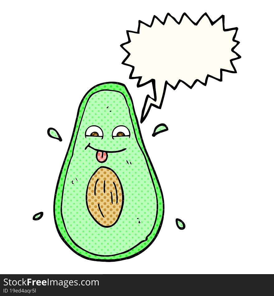 comic book speech bubble cartoon avocado