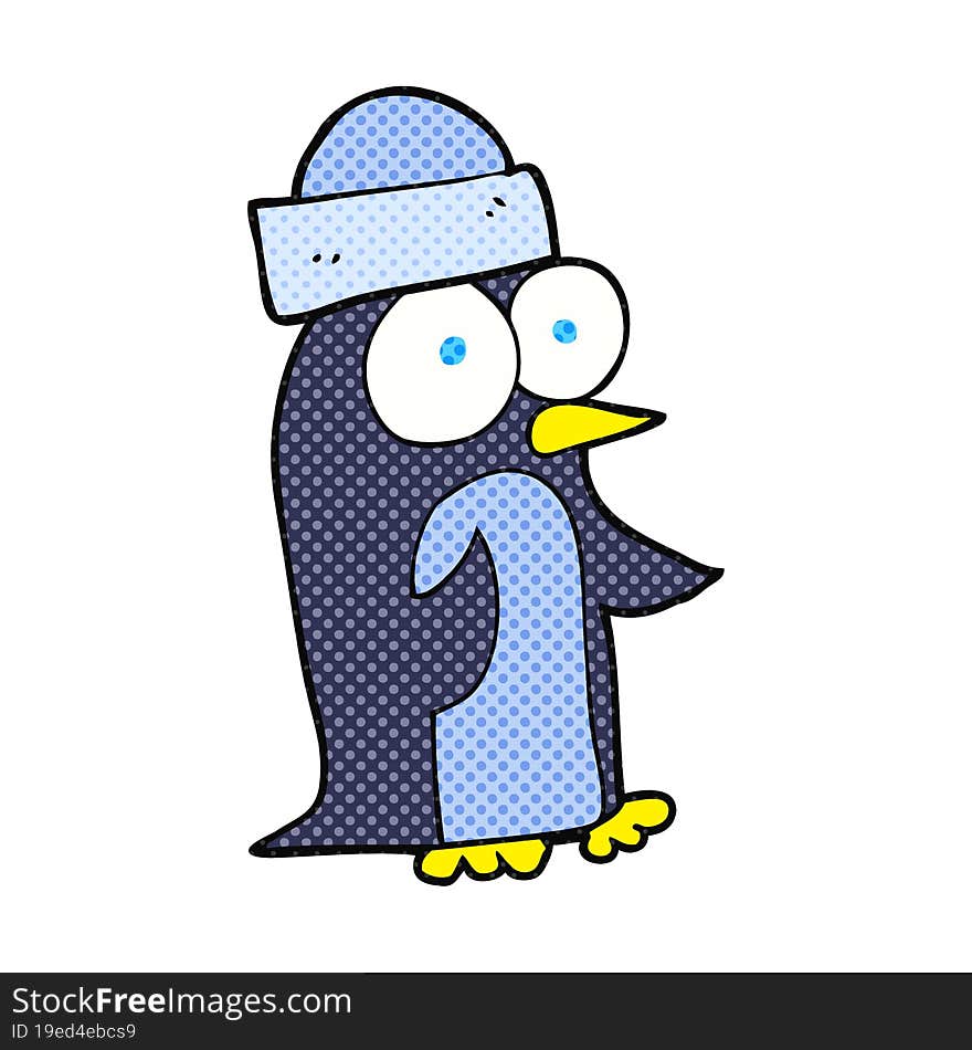 freehand drawn cartoon penguin