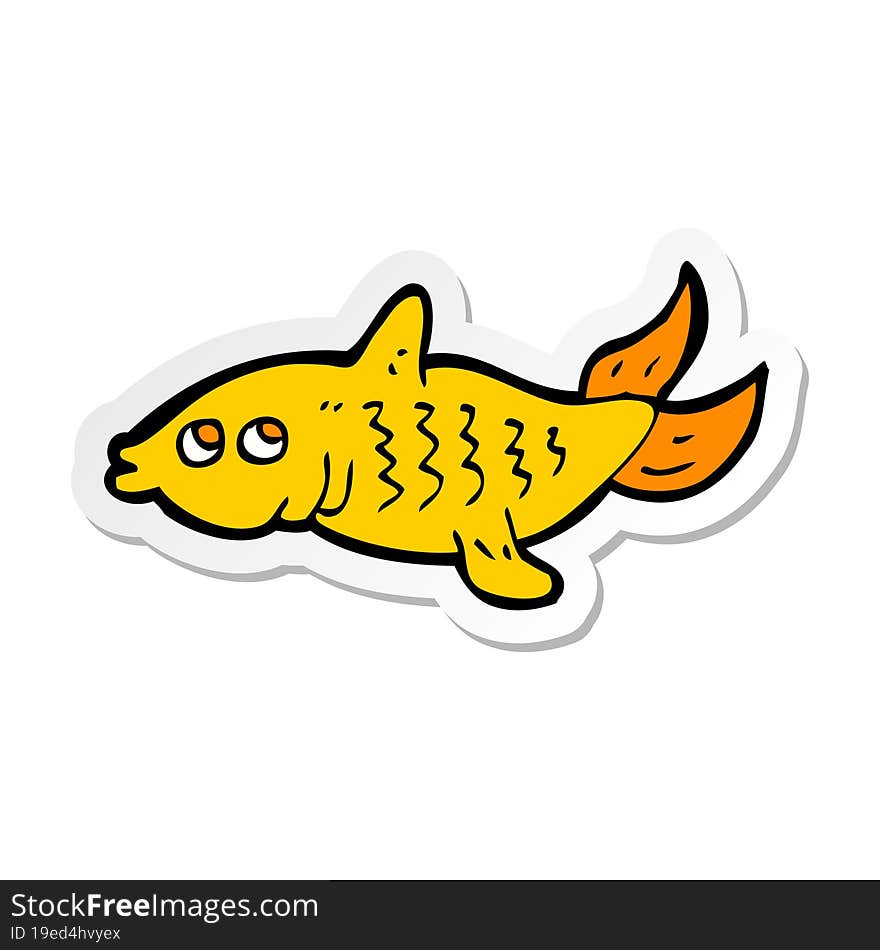 sticker of a cartoon fish