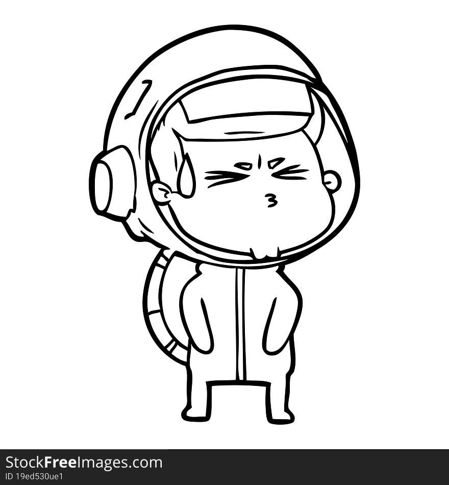 cartoon stressed astronaut. cartoon stressed astronaut