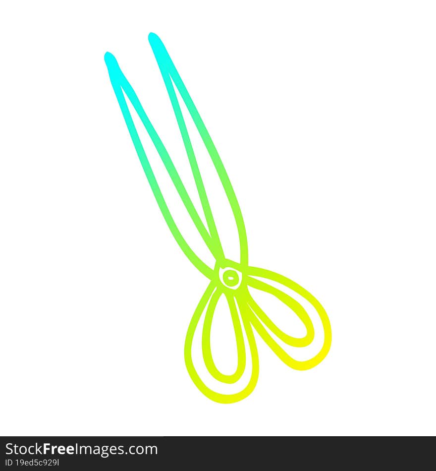 cold gradient line drawing cartoon scissors