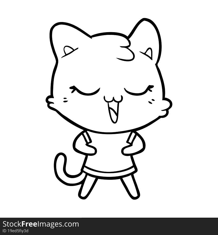 happy cartoon cat. happy cartoon cat