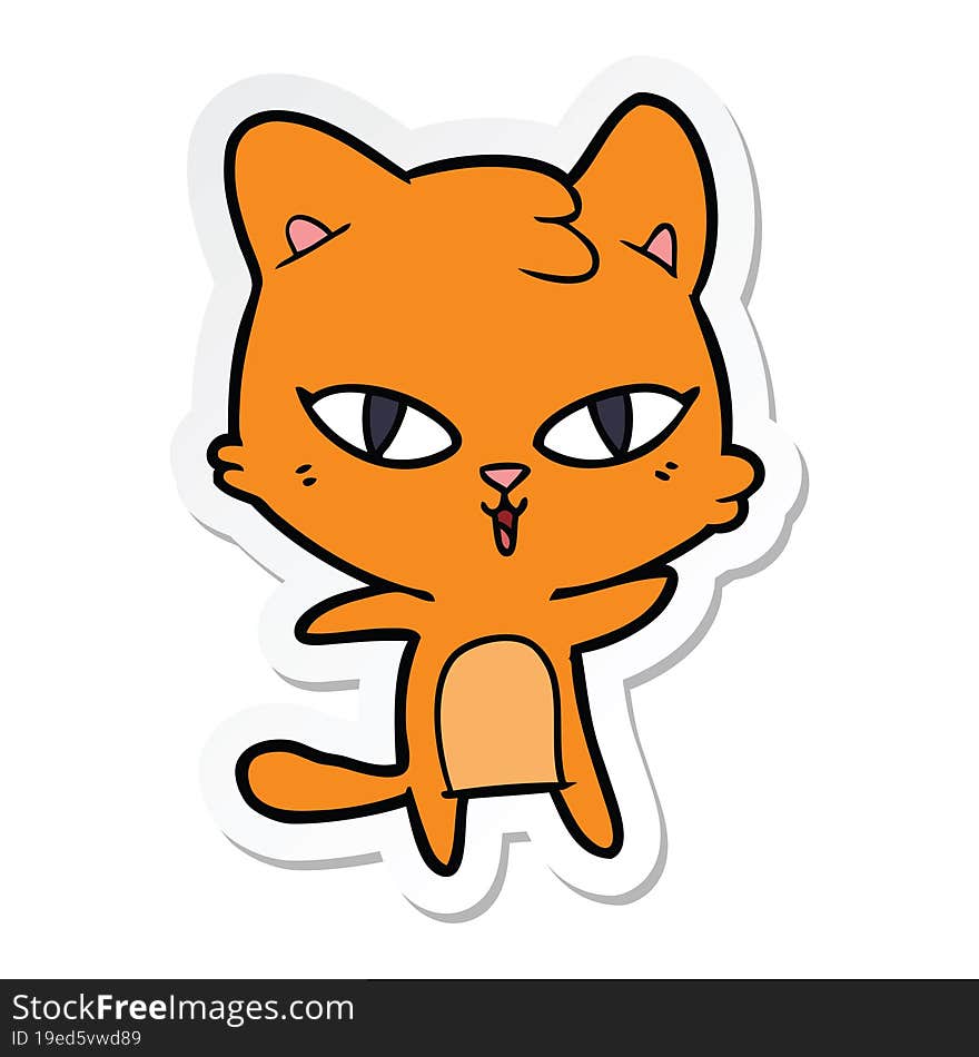 sticker of a cartoon cat