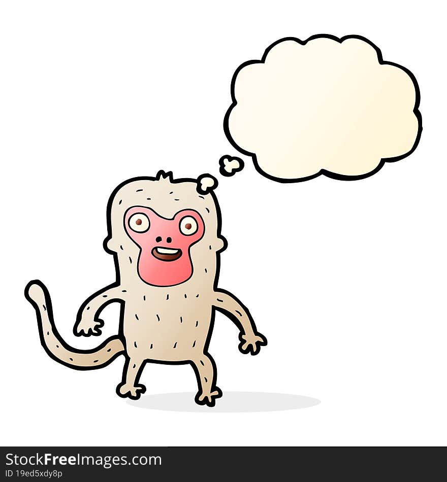 Cartoon Monkey With Thought Bubble