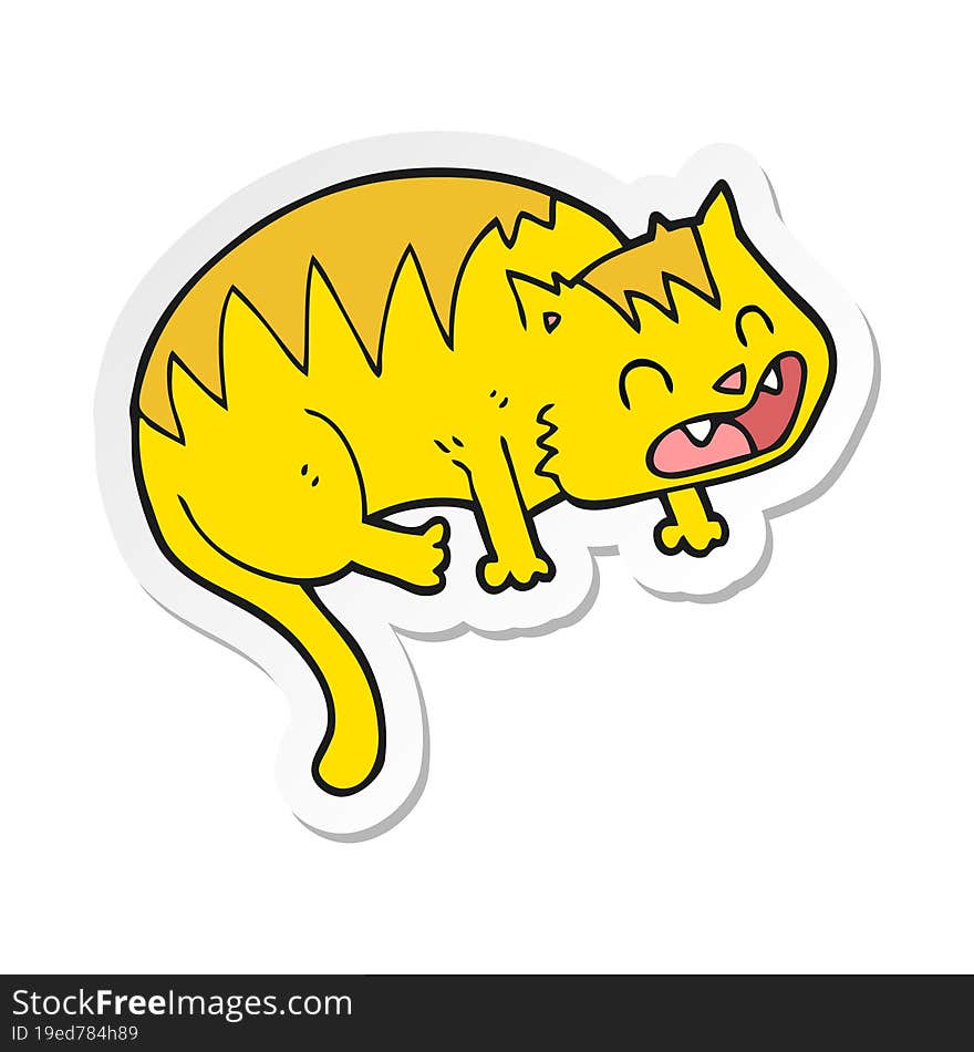 Sticker Of A Cartoon Cat