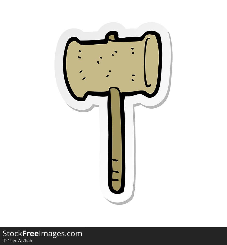 sticker of a cartoon gavel