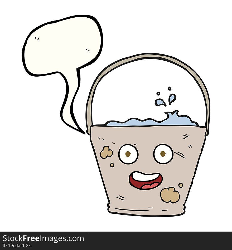 speech bubble cartoon bucket