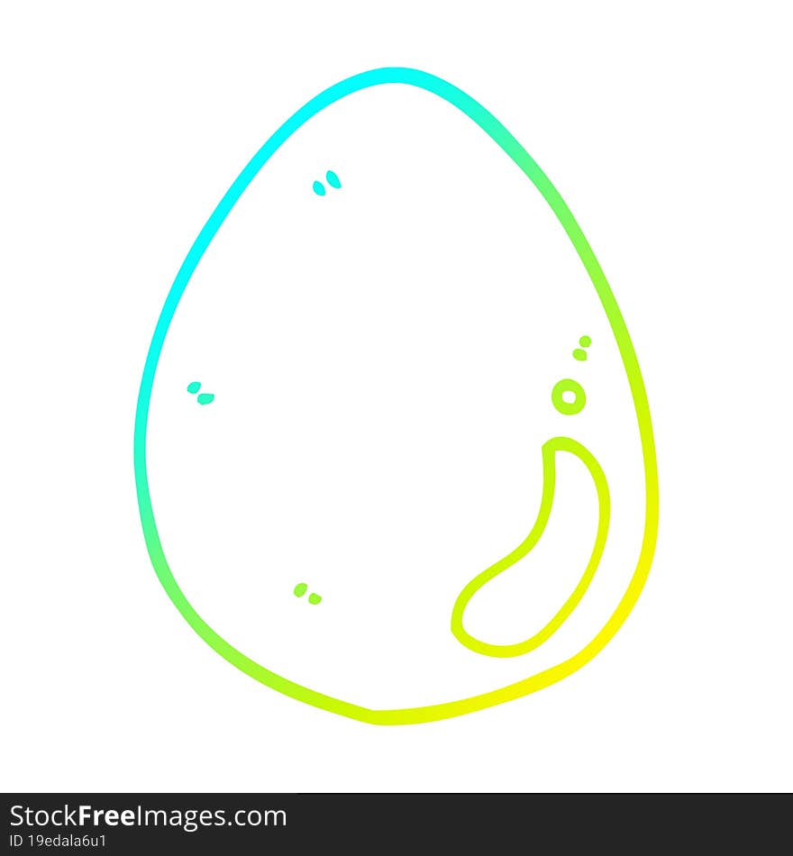 cold gradient line drawing cartoon egg