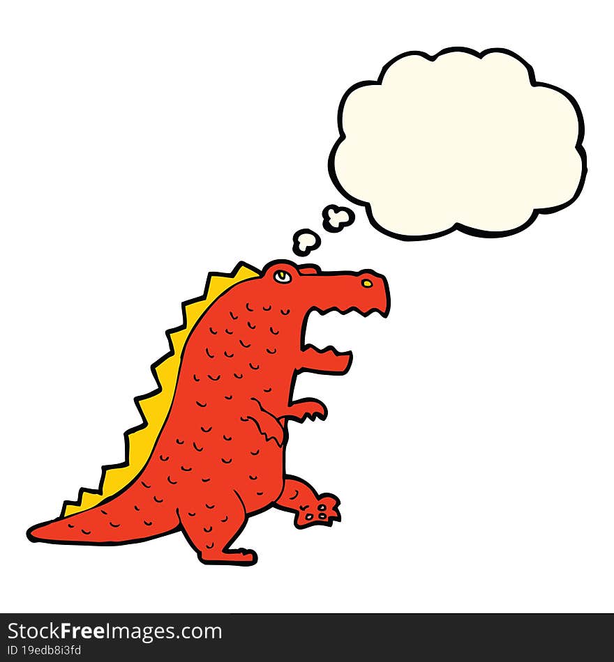 cartoon dinosaur with thought bubble