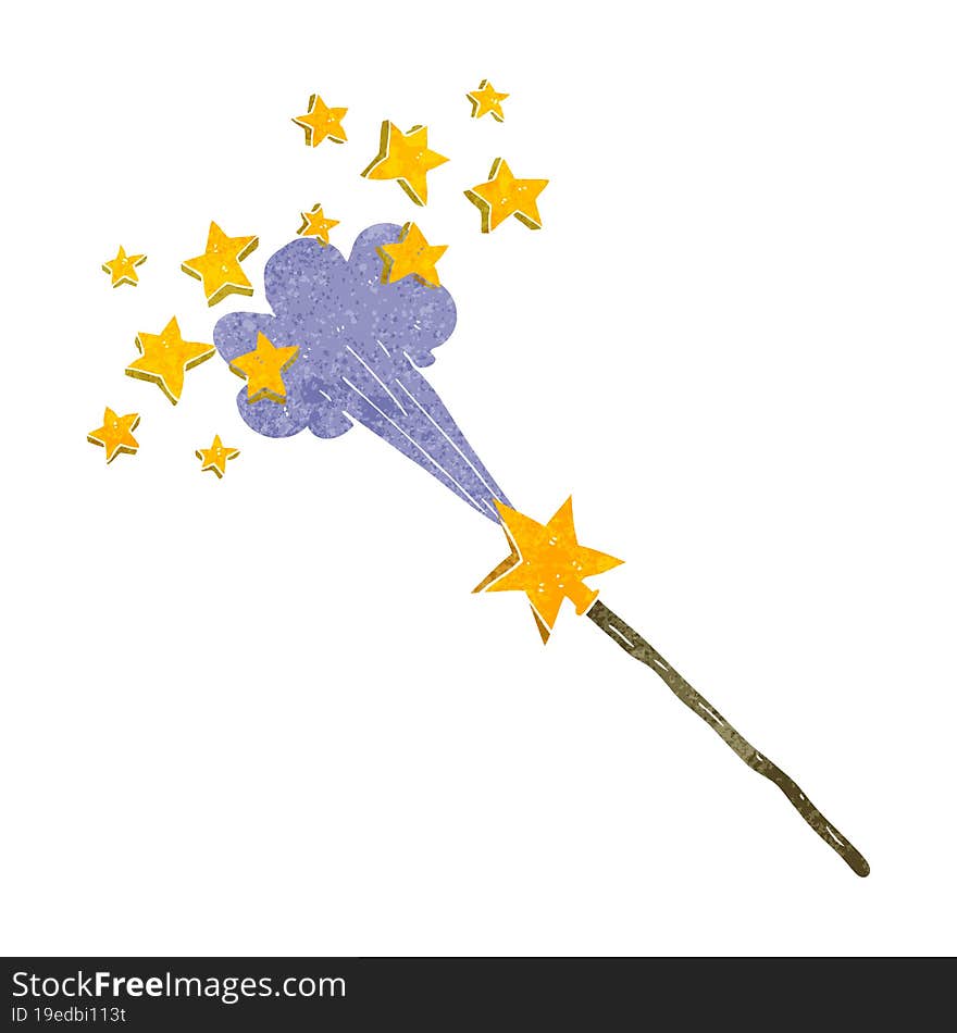 retro cartoon magic wand