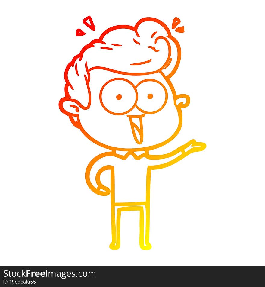 warm gradient line drawing cartoon man