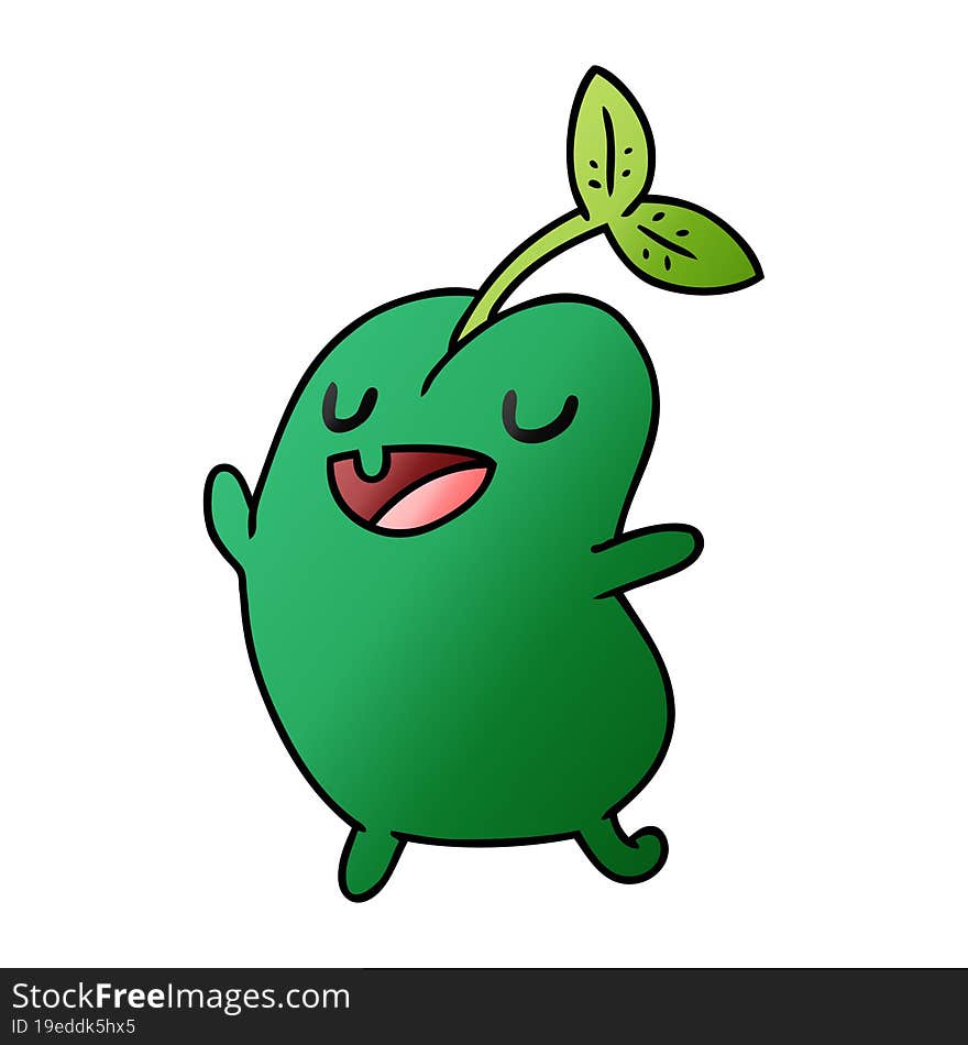 Gradient Cartoon Kawaii Cute Sprouting Bean