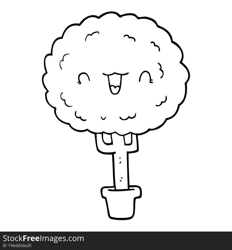 cartoon happy tree