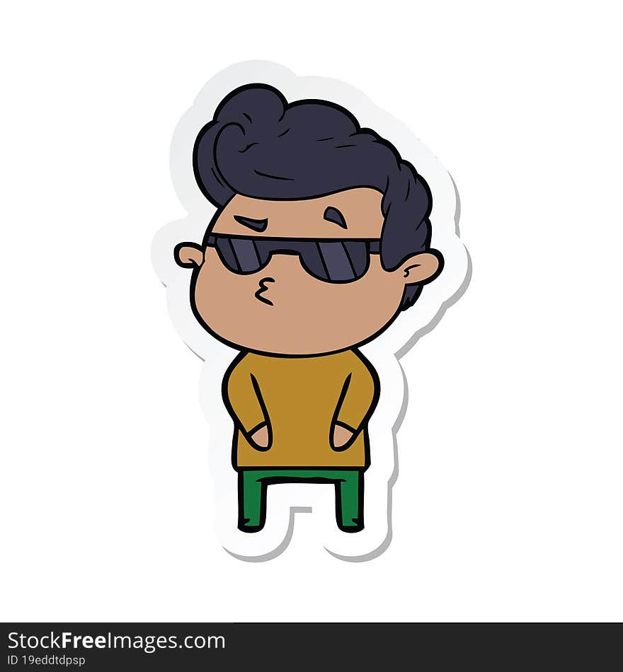 sticker of a cartoon cool guy