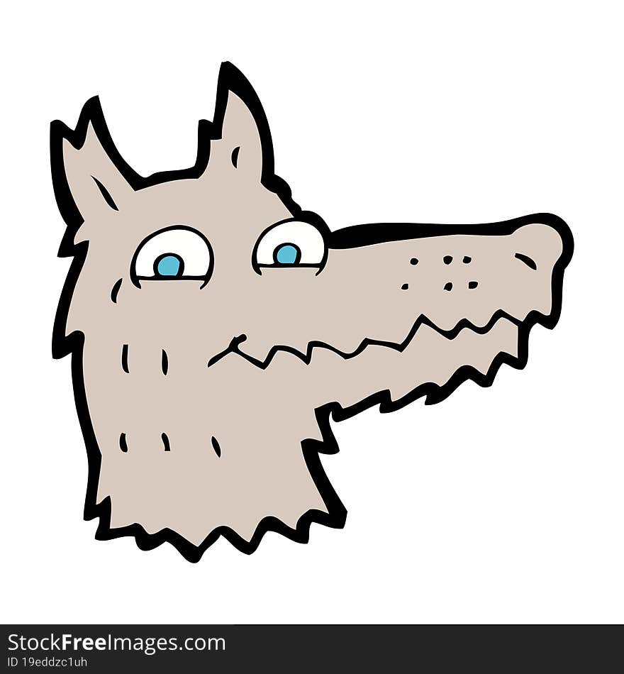 cartoon wolf head