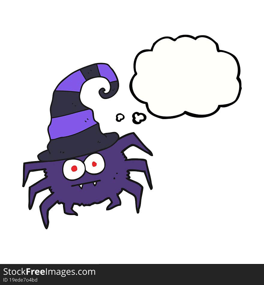 thought bubble cartoon halloween spider