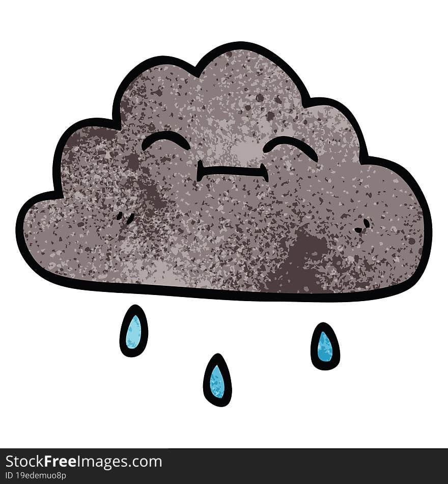 cartoon doodle happy rain cloud