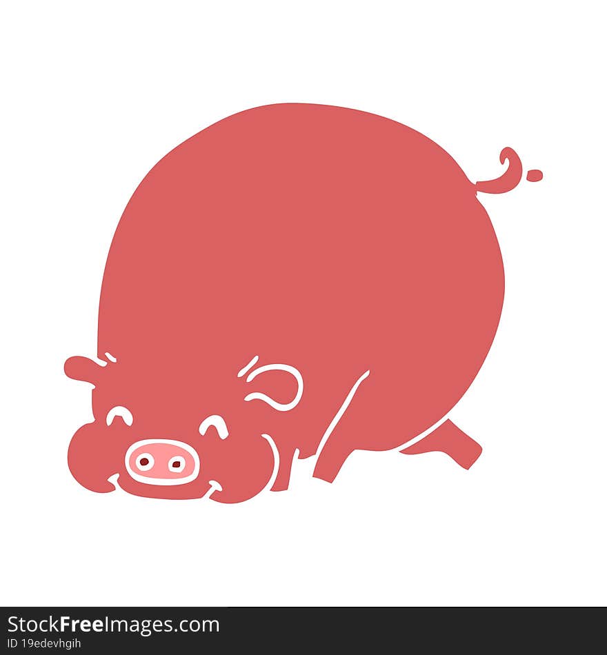 Cartoon Doodle Fat Pig