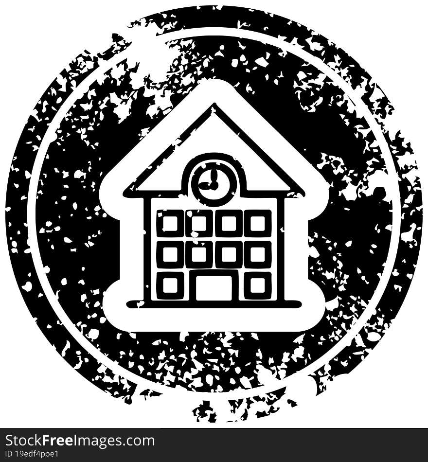 school house distressed icon symbol