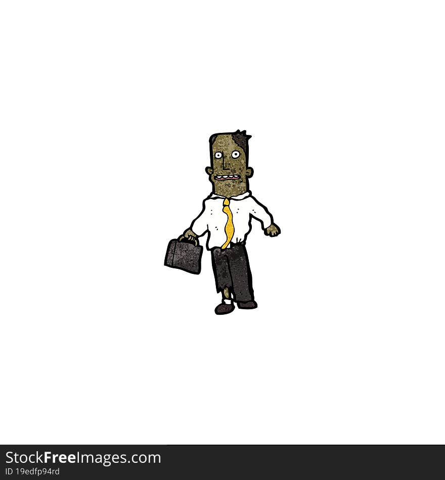 cartoon office guy with torn clothes