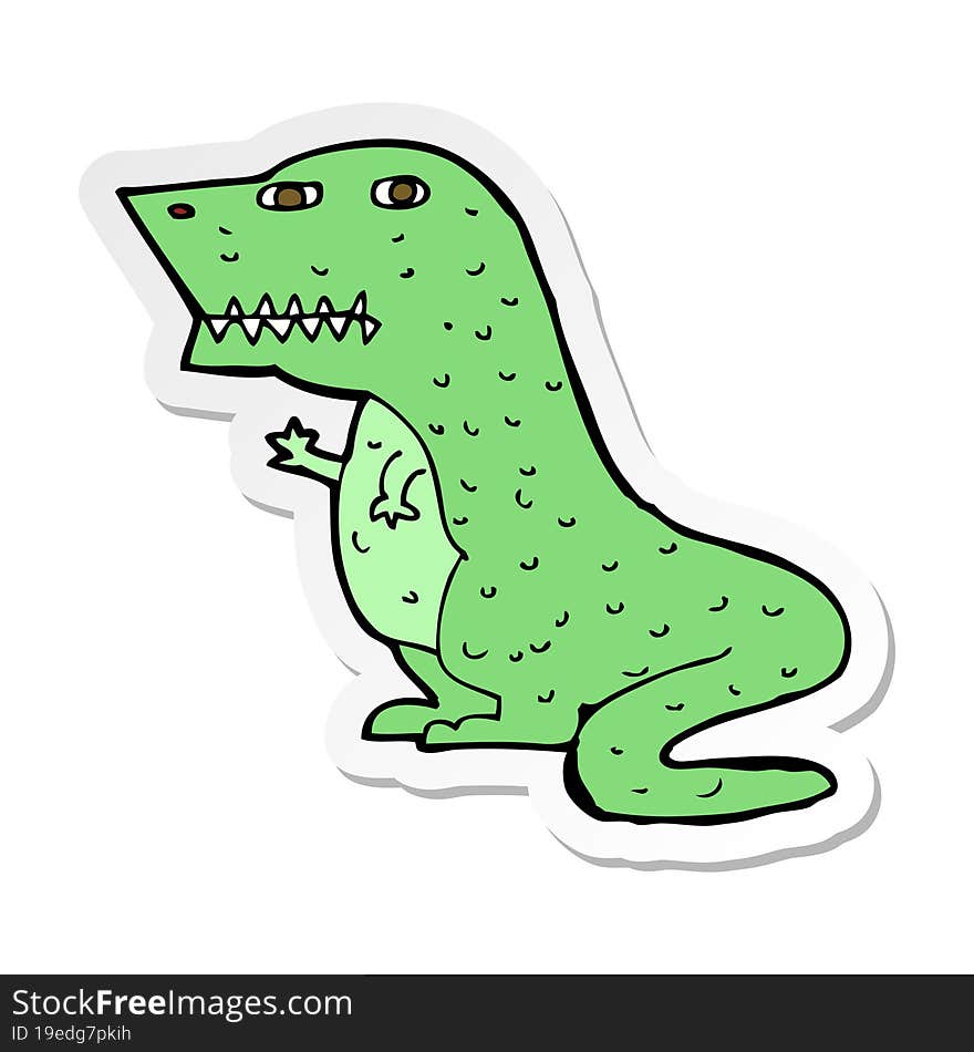 Sticker Of A Cartoon Dinosaur