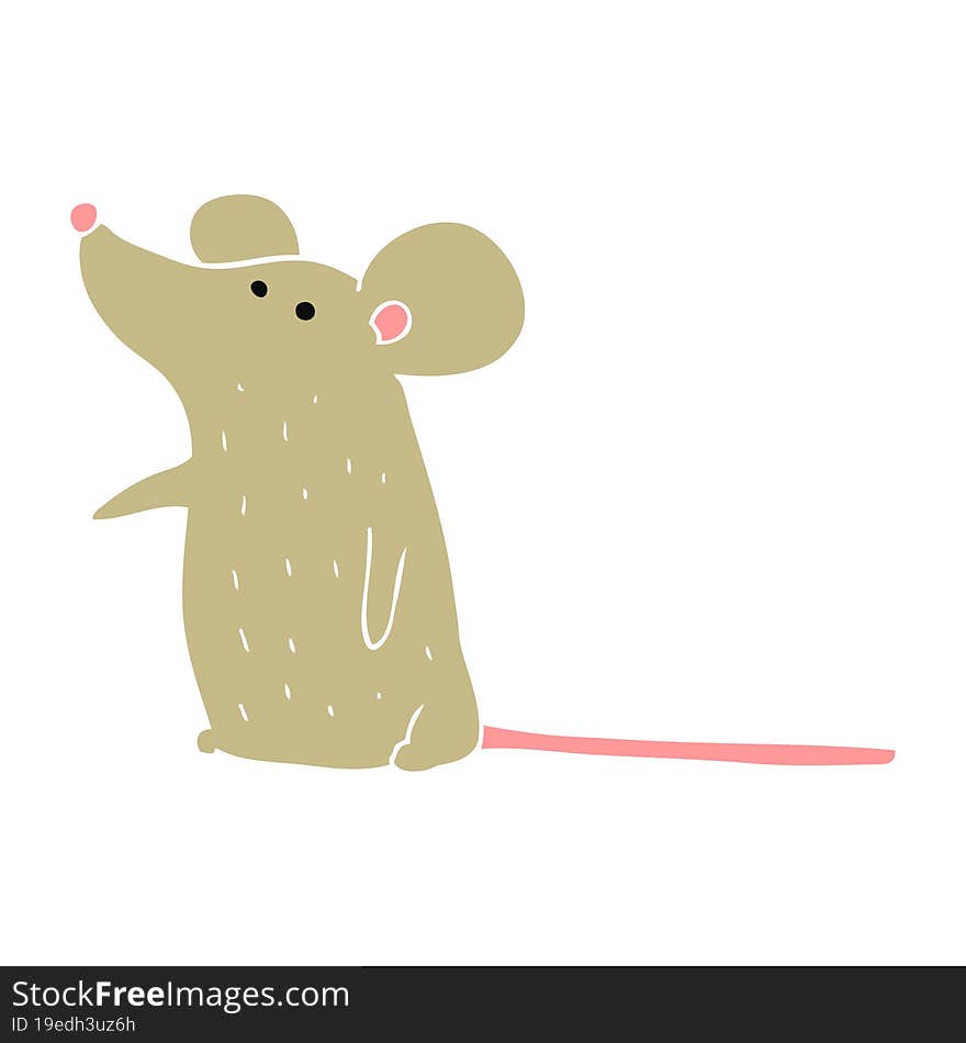 flat color illustration of a cartoon mouse