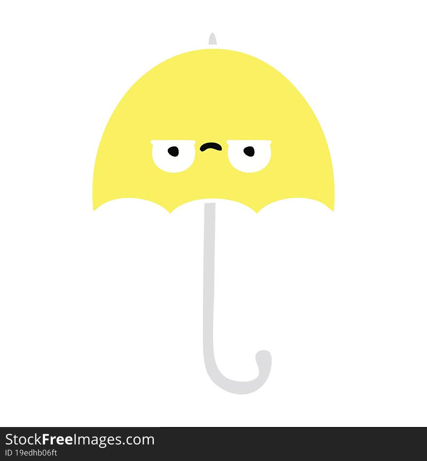 Flat Color Retro Cartoon Umbrella