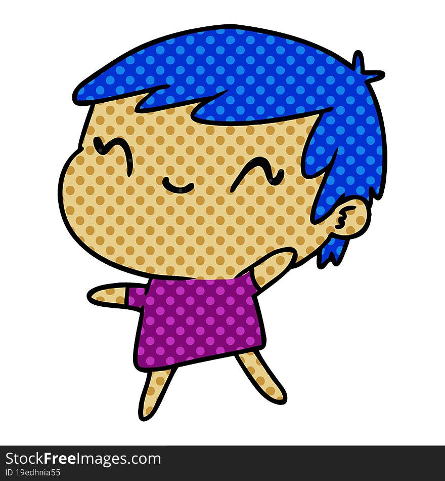 cartoon illustration of a cute kawaii girl. cartoon illustration of a cute kawaii girl