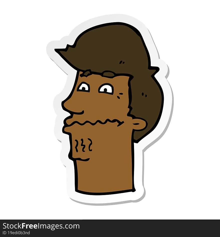 Sticker Of A Cartoon Nervous Man