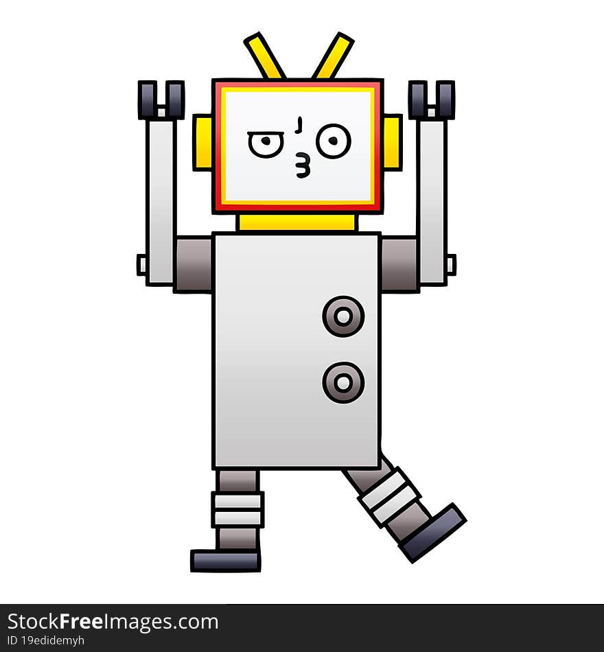 Gradient Shaded Cartoon Robot