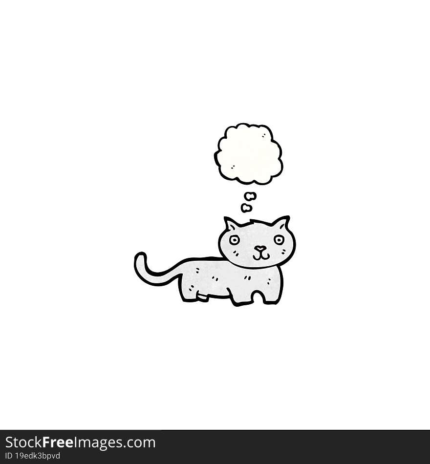 Cartoon Cat With Thought Bubble