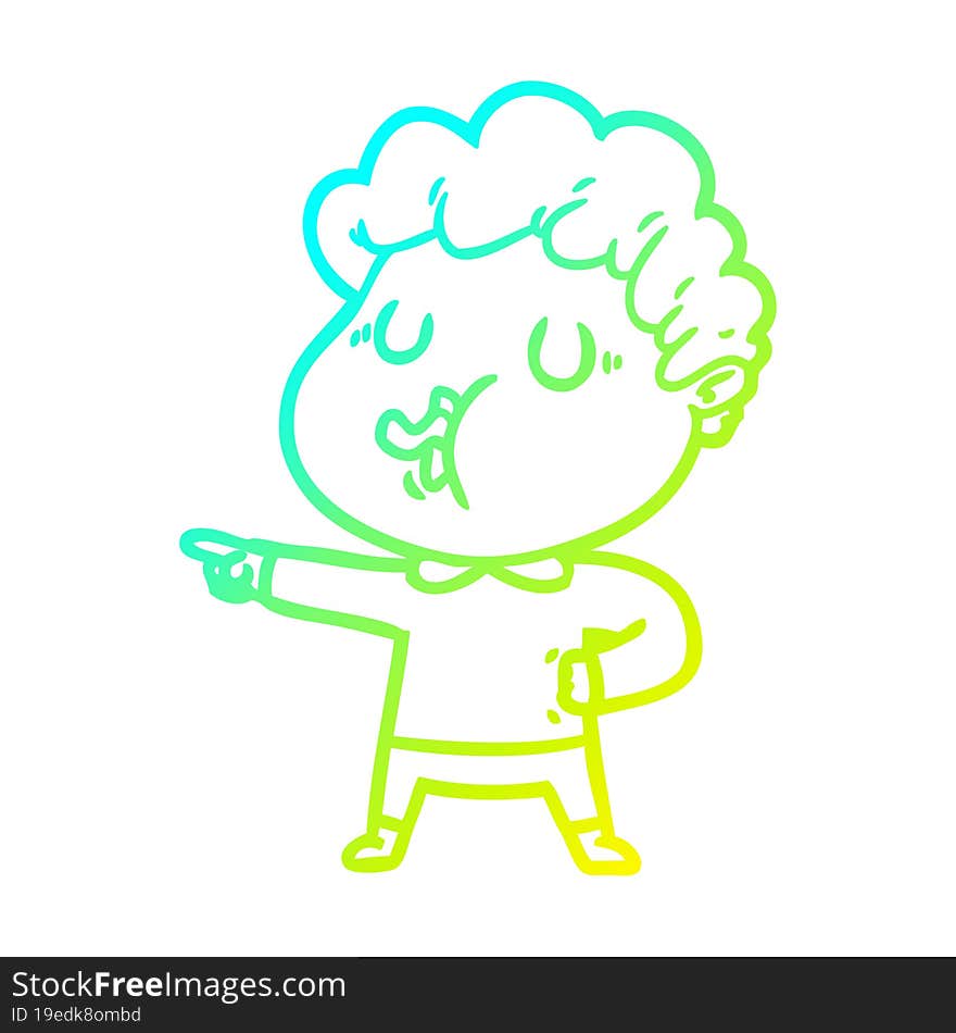 cold gradient line drawing cartoon man singing