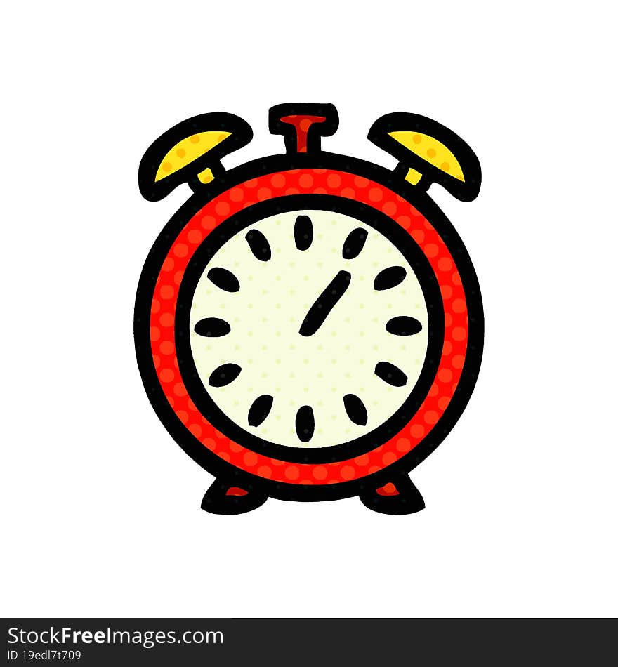 comic book style cartoon of a alarm clock