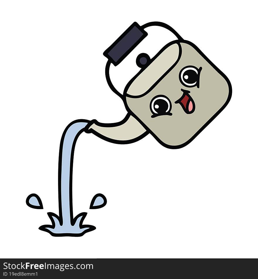 Cute Cartoon Pouring Kettle