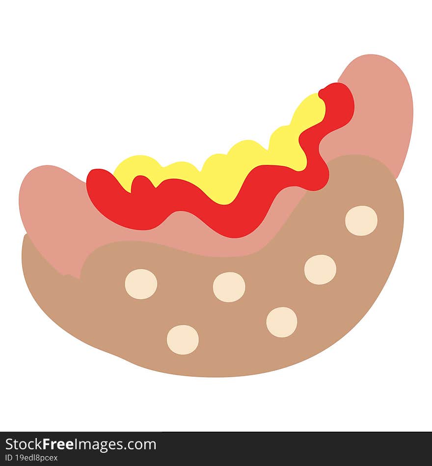 hotdog with ketchup and mustard