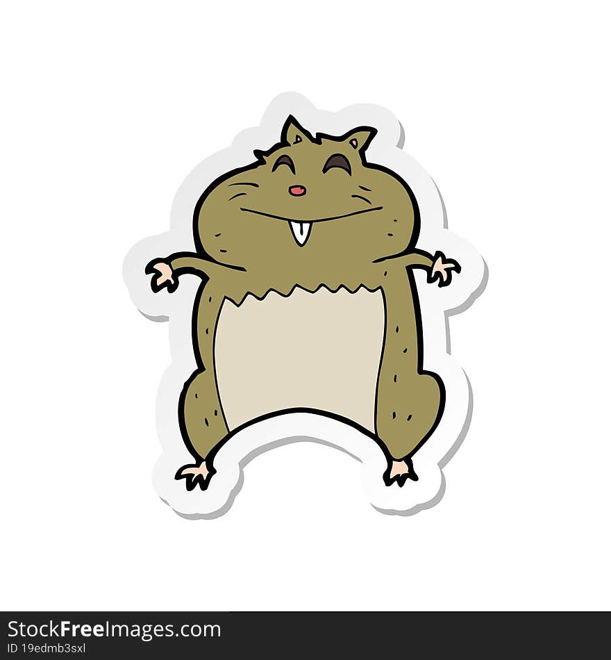 sticker of a cartoon hamster