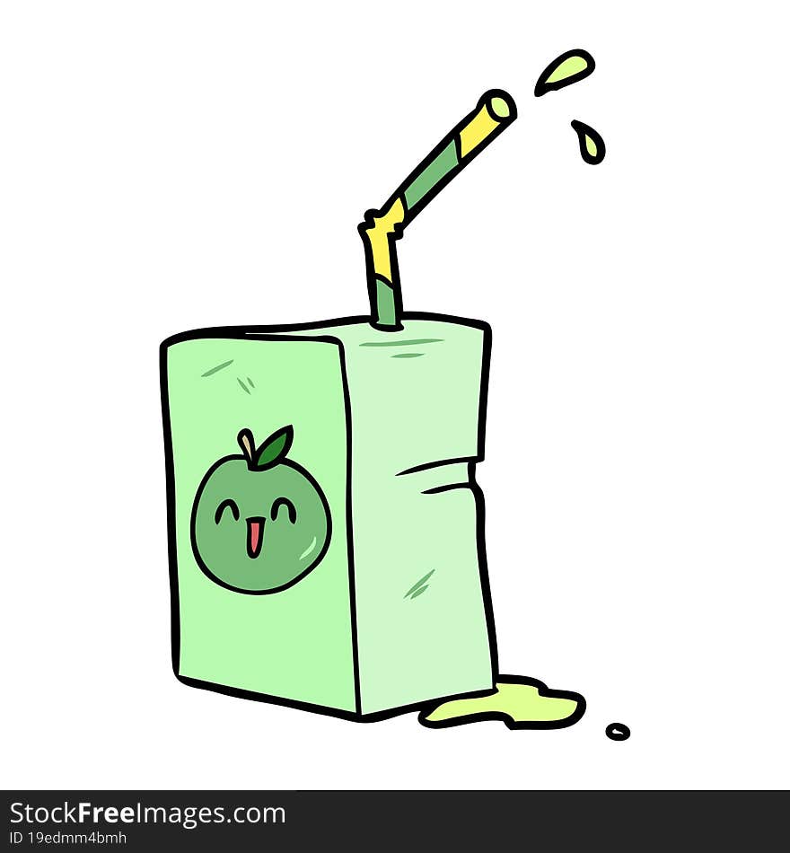 cartoon apple juice box. cartoon apple juice box