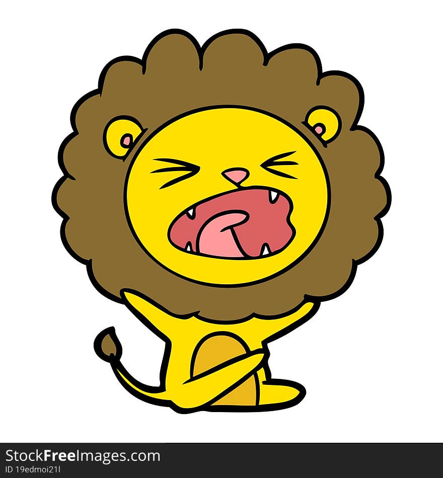 cartoon lion throwing tantrum. cartoon lion throwing tantrum