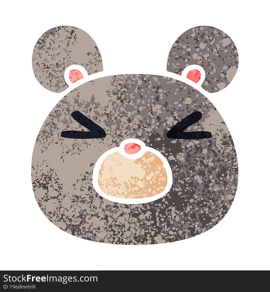 retro illustration style quirky cartoon mouse face. retro illustration style quirky cartoon mouse face