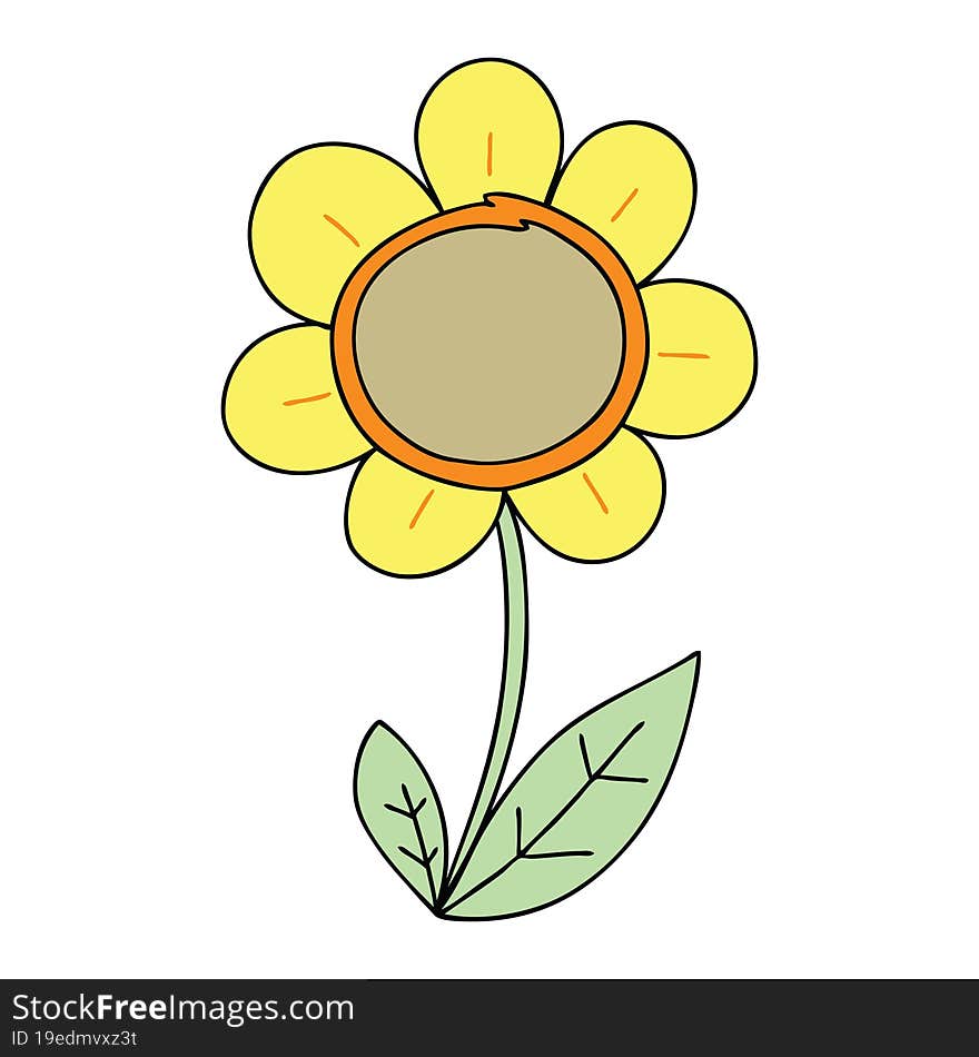 quirky hand drawn cartoon daisy