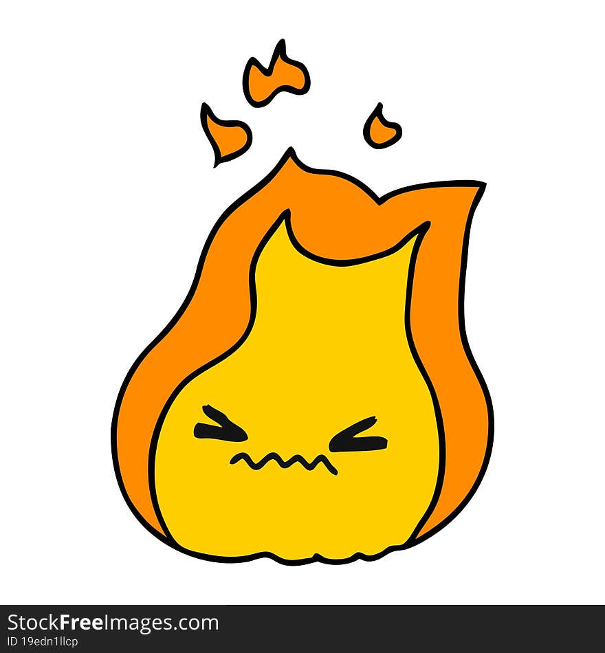 Cartoon Of Cute Kawaii Fire Flame