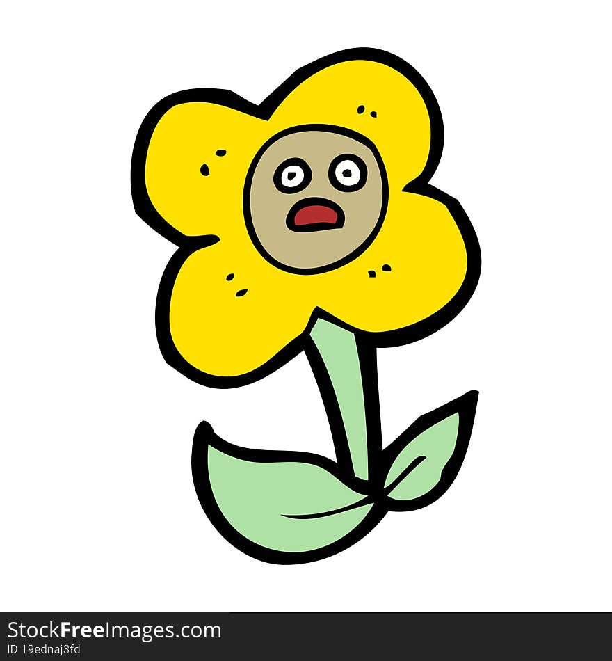 cartoon flower with face