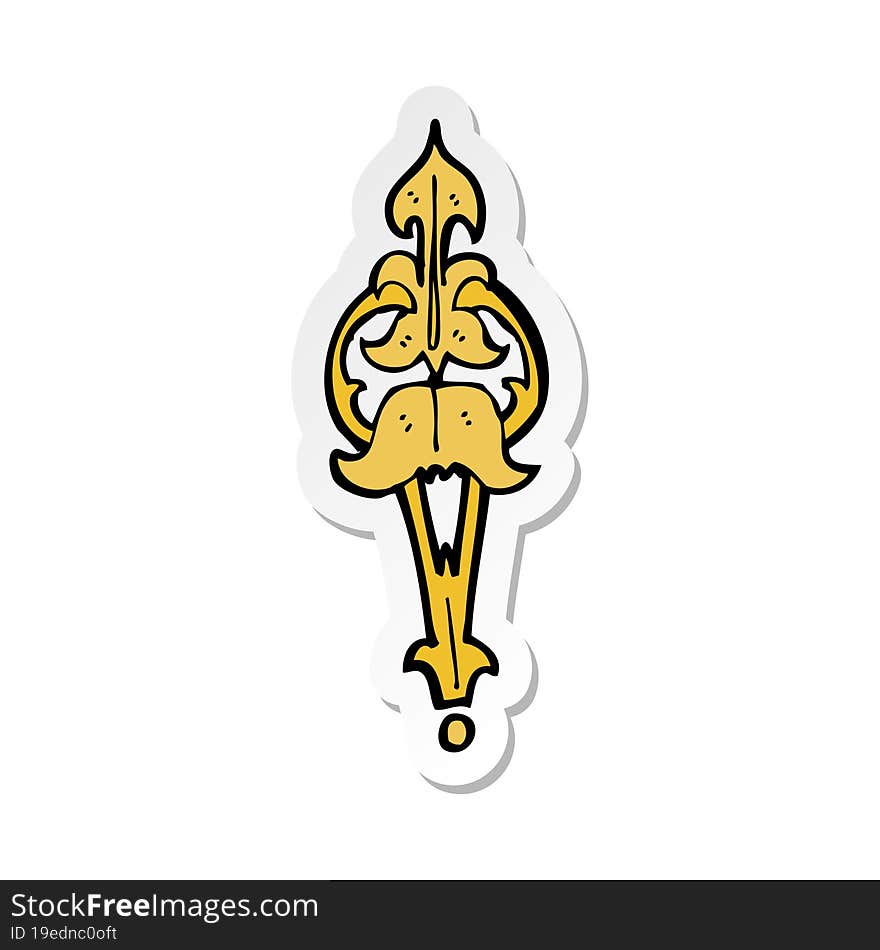 Sticker Of A Cartoon Ornate Clasp