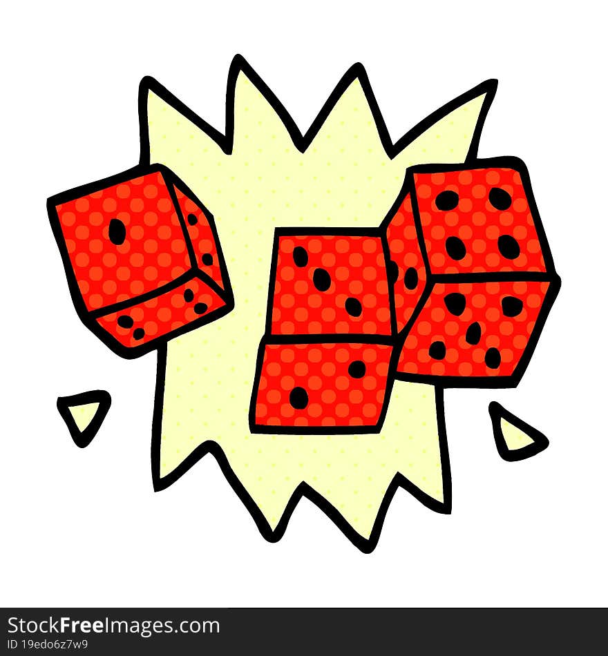 Cartoon Doodle Rolling Dice