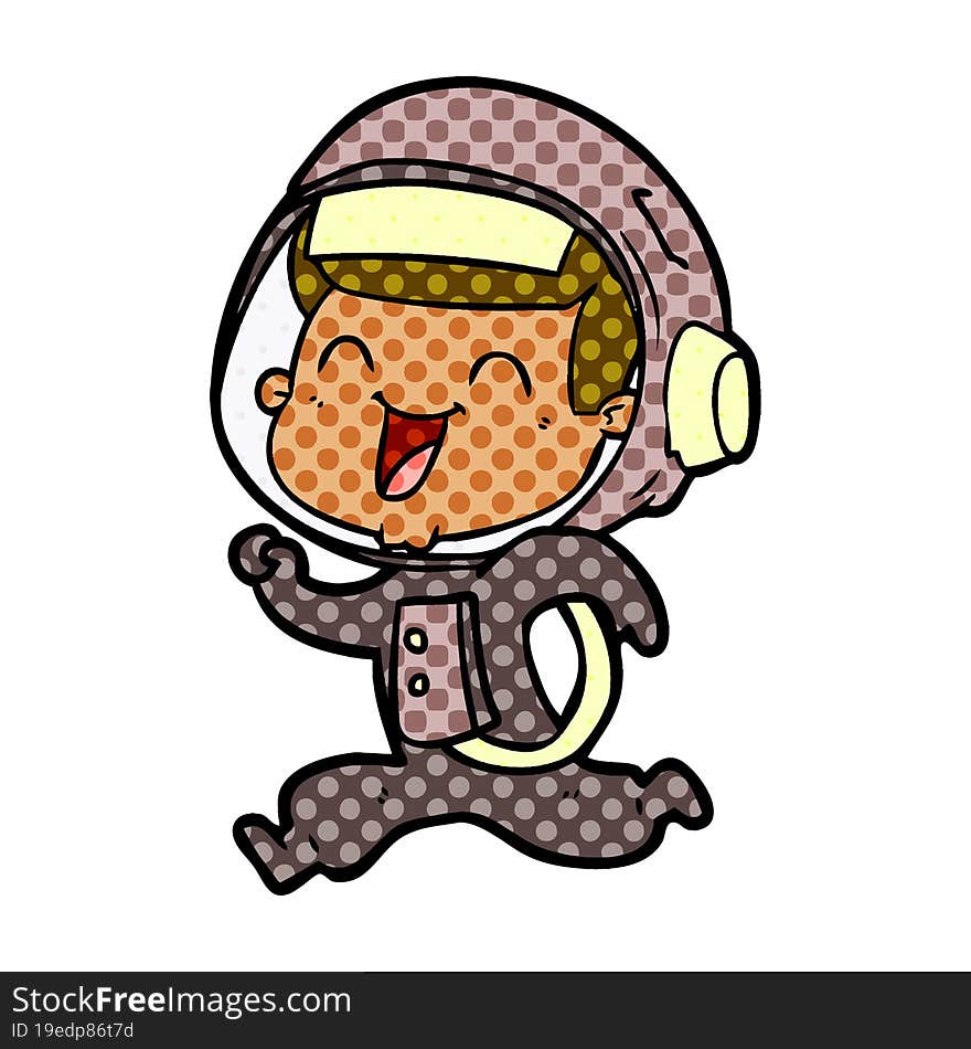 happy cartoon astronaut. happy cartoon astronaut