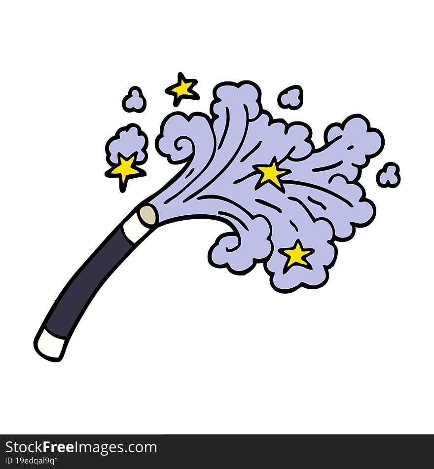 cartoon doodle magicians wand