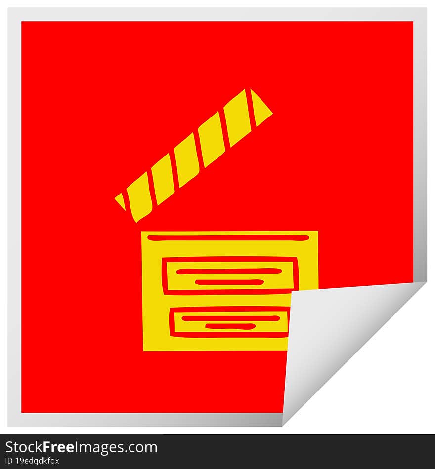 square peeling sticker cartoon director clapper