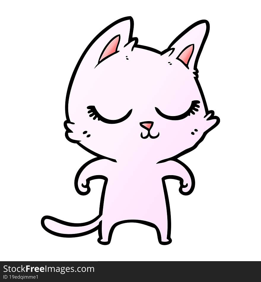 calm cartoon cat. calm cartoon cat