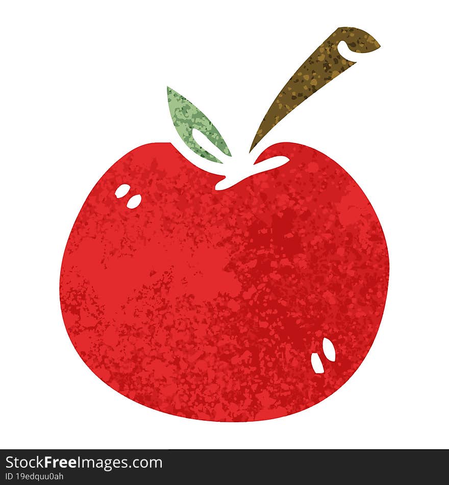 quirky retro illustration style cartoon apple