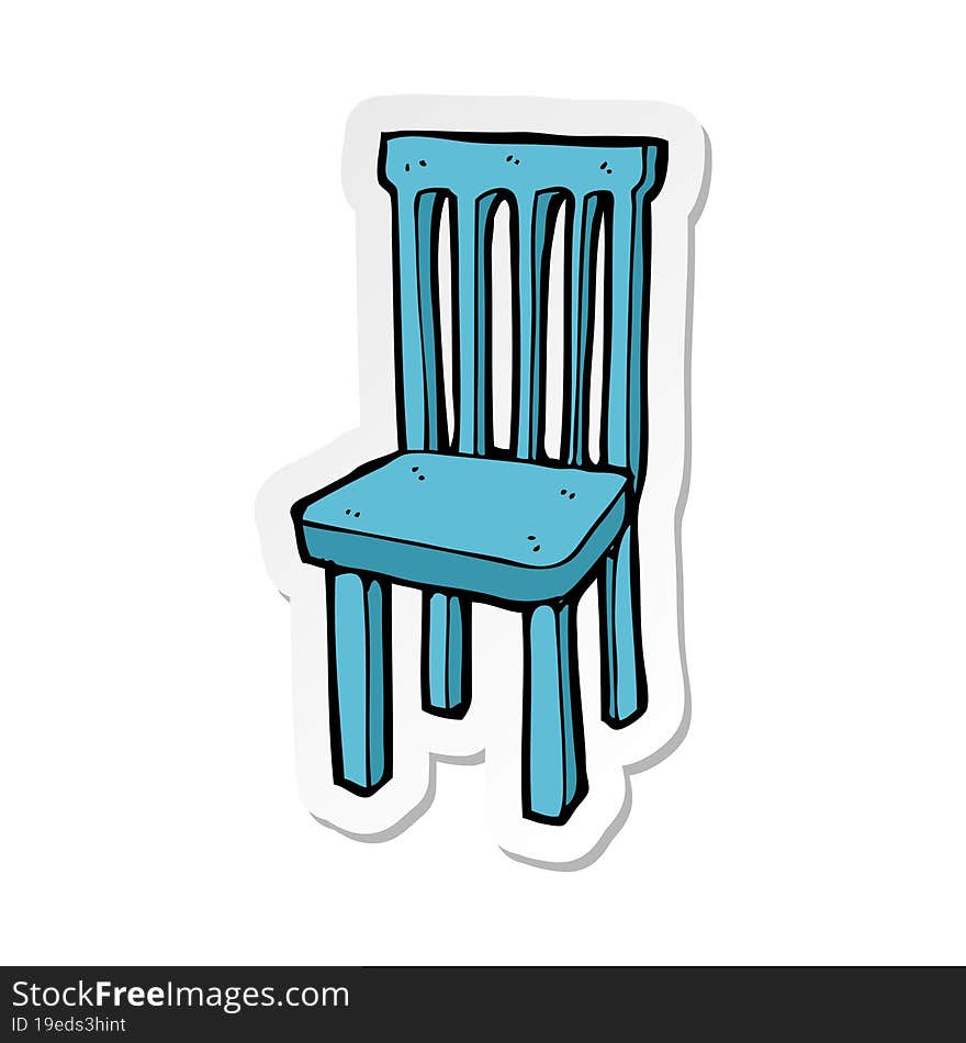 sticker of a cartoon wooden chair